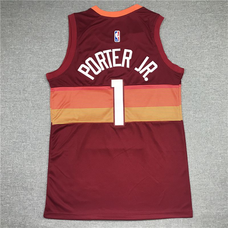 Men Denver Nuggets #1 Porter jr Red Game 2021 Nike NBA Jerseys